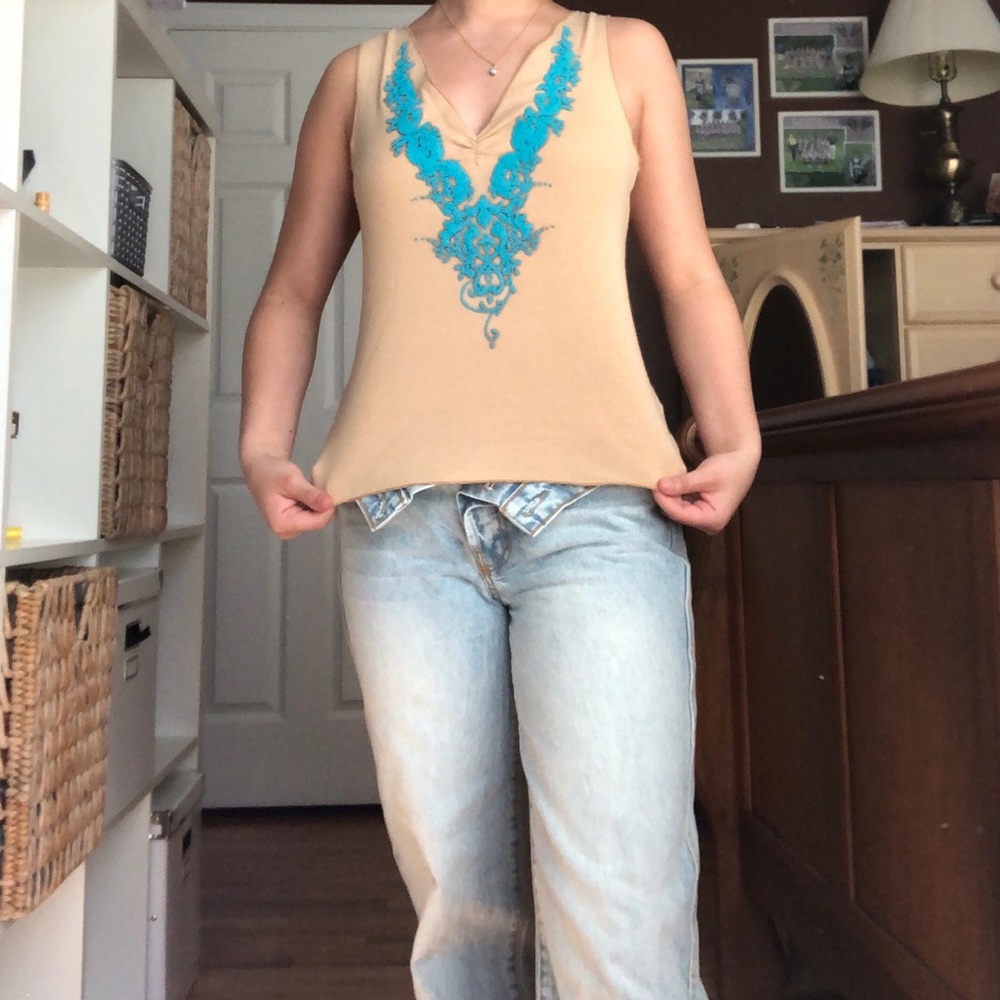 Vintage top with bead detail